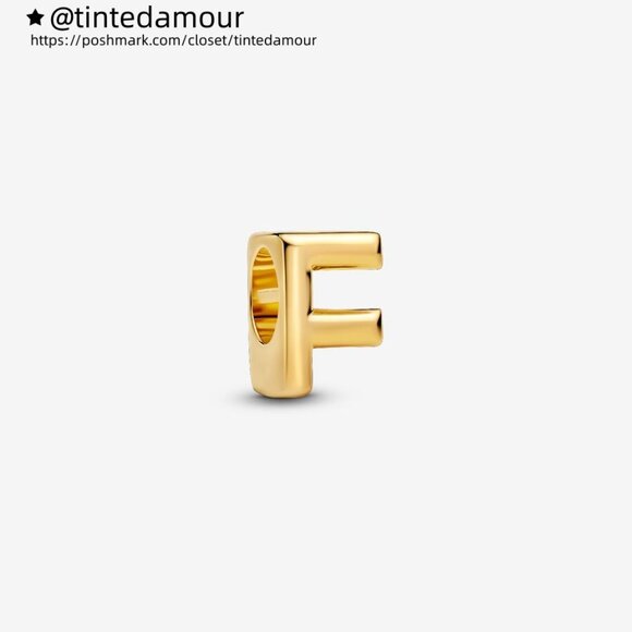 Pandora Letter F Alphabet Mini Charm|Pendant - Picture 1 of 2